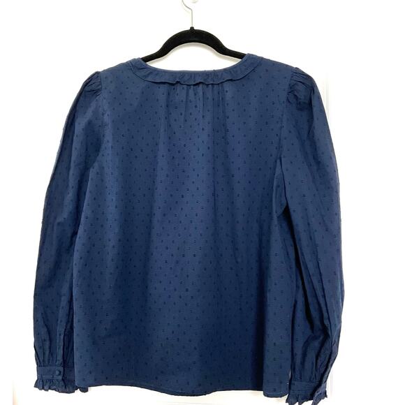 Loft Swiss Dot Long Sleeve Peasant Top Size Small - Picture 3 of 5